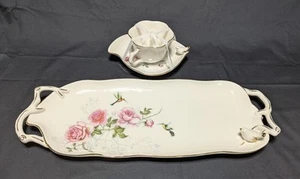 Grace's Teaware Tray Cup And Saucer Floral Hummingbird Gold Trim MINT - Picture 1 of 8