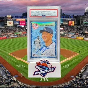 Toile Topps 2023 cromo platino azul crema Anthony Volpe novato automático/99 PSA 9 - Imagen 1 de 3