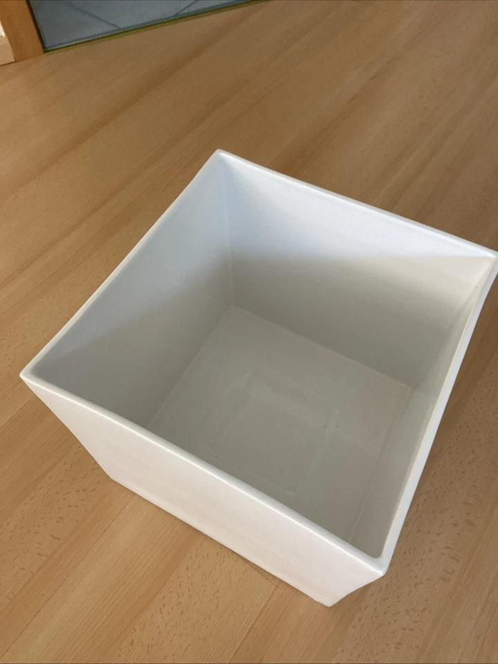 ASA  Selection Quadro Übertopf Keramikvase Weiß 28 cm Neu - Bild 1 von 1