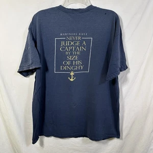 Vintage Distressed Tee Never Judge a Captain by the Size of his Dinghy T-Shirt - Picture 1 of 8
