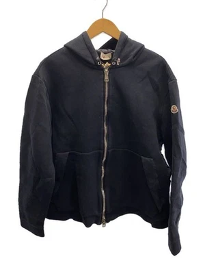 Sudadera con capucha azul marino con cremallera en algodón XXL de Moncler Foto 1 de 4