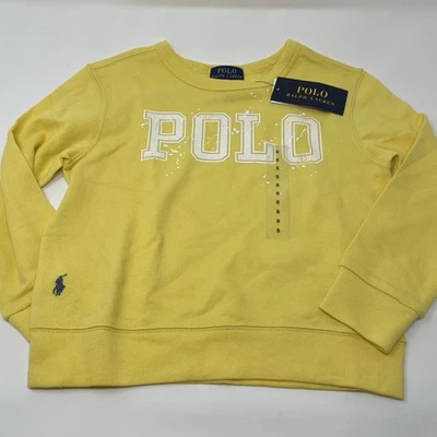 Sudadera de felpa amarilla Polo Ralph Lauren para niños talla 5 Foto 1 de 4