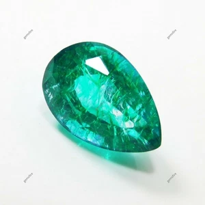 8 Ct Natural Emerald Gemstone Green Certified Loose Pear Shape - Picture 1 of 3