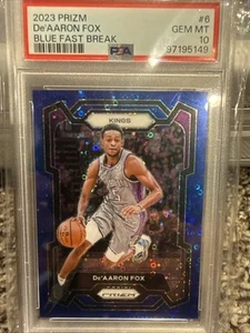 2023-24 Panini Prizm - Blue Fast Break Prizm #6 De'Aaron Fox /150.  C22 PSA 10 - Picture 1 of 2