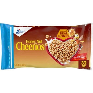 Honey Nut Cheerios Heart Healthy Gluten Free Breakfast Cereal, Value Bag, 32 oz - Picture 1 of 4
