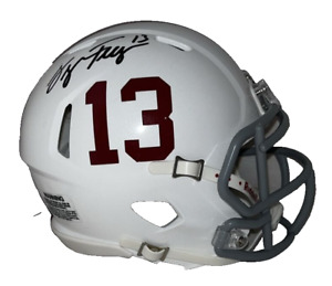 George Teague Signed Custom White Alabama Mini Helmet PROOF Roll Tide COA