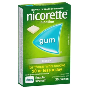 Nicorette Gum Classic Regular Strength 2mg 30 Chewing Gums - Picture 1 of 2