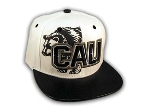 Black on White Cali Bear Snapback Hat - Picture 1 of 4
