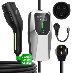 19FT Level 2 EV Charging Station 32A Home Electric Vehicle Charger NEMA 14-50P - Bild 1 von 9