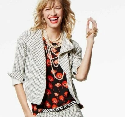 Cabi Jacket Womens XS Black White Windowpane Check Blazer Office Career - Image 1 of 4