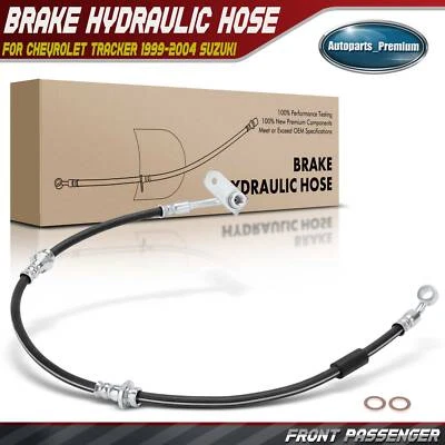 1x Front Right Passenger Brake Hydraulic Hose for Chevrolet Tracker 99-04 Suzuki - Image 1 of 4
