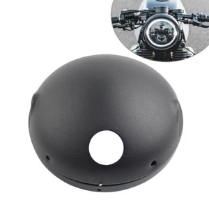 Mattschwarz Motorrad runder Scheinwerfer-Scheinwerfergehäuse-Abdeckungseimer - Bild 1 von 9