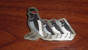 S C EDAAKIE Quail Bird Mother Babies Native Silver Pin Brooch-Vintage - Picture 1 of 6