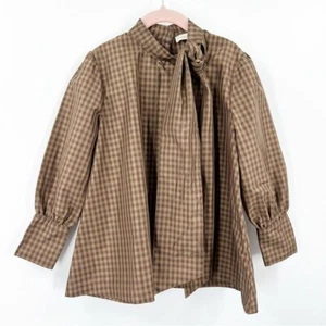 Carbon Soldier Girls Blouse Gingham Tie Girls Size 5 Designer Top Tunic - Picture 1 of 10