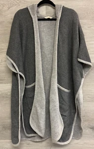 Soft Surroundings Shawl Sweater Womens One Size Gray Open Front Hooded Cardigan - Imagen 1 de 12
