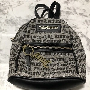 Juicy Couture Backpack + Wallet + Keychain Black Grey Logo Gift Set 3 Total - Picture 1 of 17