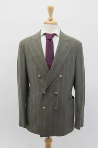 NWT$6050 Brunello Cucinelli Cashmere Blend DB Chalk Stripe Sport Coat 50/40 A242 - Picture 1 of 10