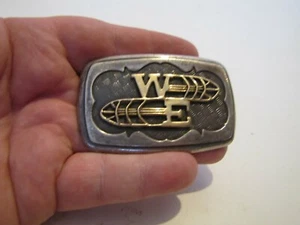 VTG UNMARKED W E EMBLEM BELT BUCKLE - Picture 1 of 4