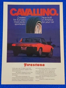 1975 AUTOMOTIVE TIRE ORIGINAL PRINT AD CAVALLINO FIRESTONE BRAND - PORSCHE 944 - Picture 1 of 1