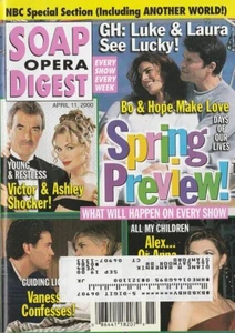 Soap Opera Digest April 11, 2000 ROBERT S WOODS-MARTHA BYRNE-STARS NOT FORGOTTEN - Foto 1 di 1