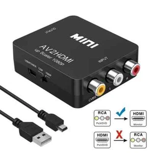 RCA To HDMI AV Adapter Converter Cable CVBS 3RCA 1080P Composite Video Audio - Picture 1 of 10