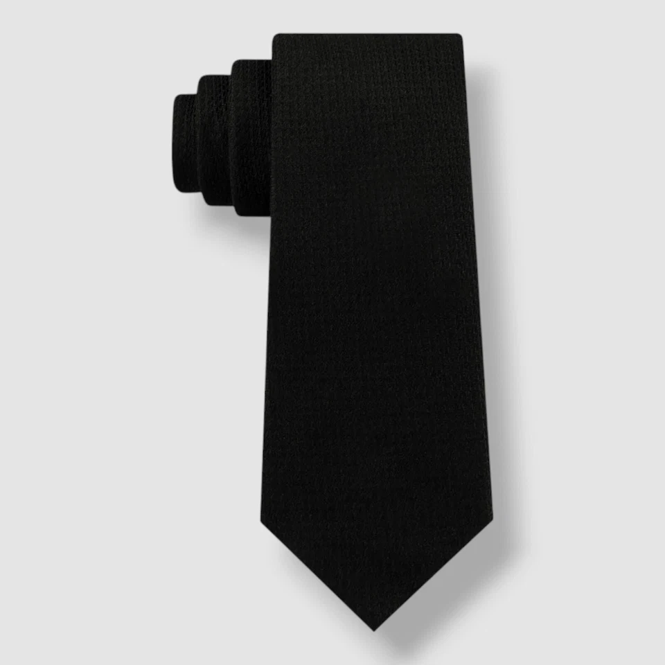Corbata de seda delgada de pata de gallo negra para hombre Calvin Klein 58 x 3 Foto 1 de 1