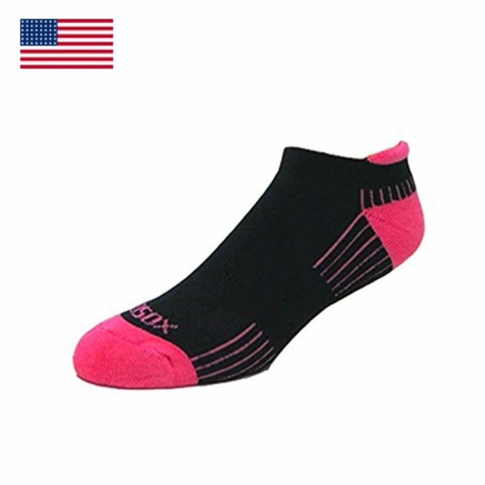 3 pair EcoSox Bamboo Viscose Active Sport Tab Socks Sz. 9-11  Black/Pink  1007-8 - Image 1 of 1