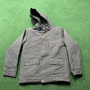 Vintage Patagonia Jacket Unisex XL 14 Youth Gray Sherpa Hooded Full Zip Coat - Picture 1 of 9