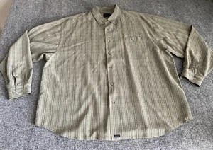 Tommy Bahama Indigo Palms Shirt Mens XXLarge Tan Black Plaid Resortwear Denim Co - Imagen 1 de 10