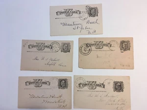 UX  ( 5 ITEMS ) POSTAL CARDS CRAZY COOL CANCEL POSTAL HISTORY L - Picture 1 of 1