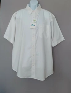 Tri-Mountain Size M Men WHT Button Down Collar Short Sleeve Trendy Casual Shirt - Picture 1 of 14