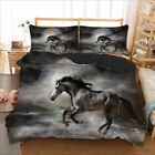 Black Horse Animal Quilt Doona Duvet Cover Set Single Double Queen King Size Bed