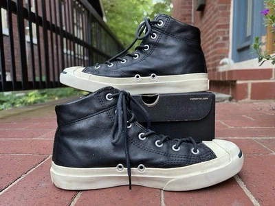 Converse JP Jack Mid. Unisex. Cuero negro. W 7/M 5.5 Usado En Excelente Estado Foto 1 de 4