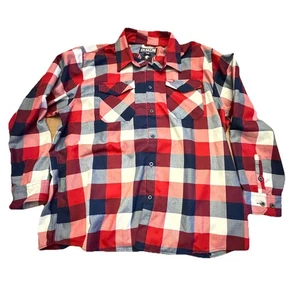 Camisa Dixxon Fannel The Banner Para Hombres 3XL Roja Blanca A Cuadros Abotonada Grande y Alta - Imagen 1 de 11