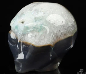 3.5" Agate Star Being Female Alien Crystal Skull with Labradorite Eyes - Picture 1 of 7