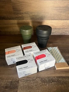 Lot de tasses pliables Stojo - Camping, voyage, vie écologique incontournable ! - Photo 1/5