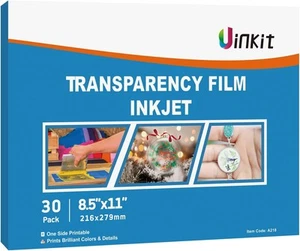 Uinkit 30 Sheets Pintable Transparency Film Acetate Clear Transparent  - Picture 1 of 9