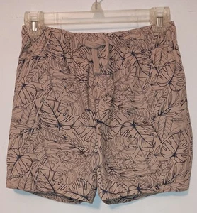 Boys Tommy Bahama Shorts Large 10/12 Khaki Navy Tropical Print Pull On - Picture 1 of 3
