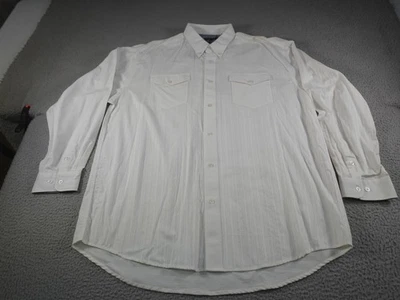Roper Western Shirt Mens 2XL White Long Sleeve Textured Cowboy Rodeo Ranch - Image 1 of 4