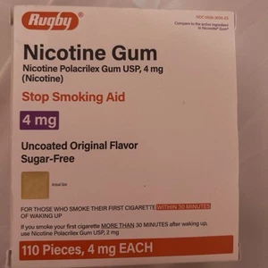 Rugby Nicotine Gum Smoking Aid - 110 Pieces - Picture 1 of 1