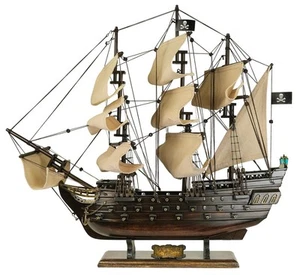 SAILINGSTORY Wooden Pirate Ship Model Black Pearl Sailing Ship Sailboat Decor... - Picture 1 of 6