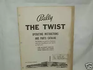 Bally manual de bingo The Twist Pinball original - Imagen 1 de 1