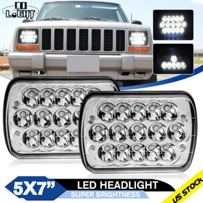Par de faros LED 5x7" 7x6" 120W haz alto/bajo para Dodge D150 D250 D350 Ram 50 H4 Foto 1 de 4