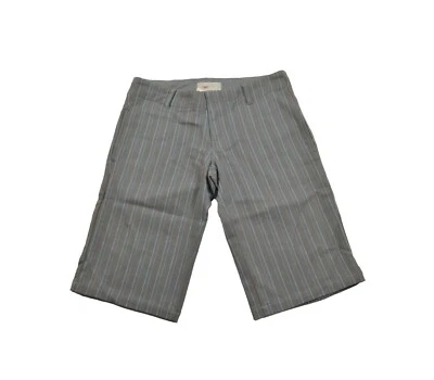 Stussy GAT STRIPED Taupe Grey Blue Hidden Inside 5th Pocket Junior's Long Shorts - Image 1 of 4