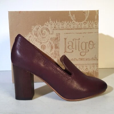 Nuevo LATIGO $99 Berenjena KALA Cuero Bombas Tacones 6 M Ciruela Oscura SIN CAJA Foto 1 de 4