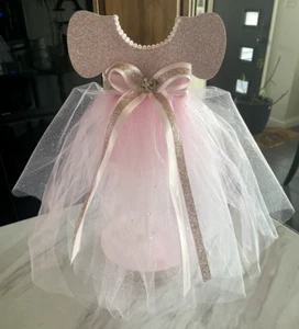 PINK TULLE TUTU TABLE DECOR BABY SHOWER, BIRTHDAY PARTY - Picture 1 of 11