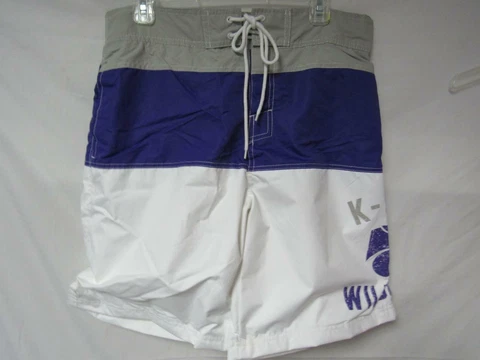 Kansas State Wildcats Mens Size Large or X-Large Screened Swim Trunks C1 360 Cover