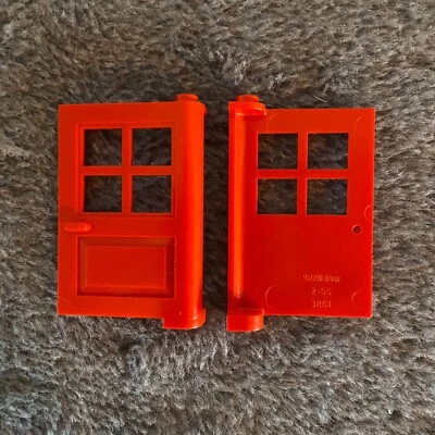 Lego 2 x Portes rouges / Red doors / 3861 / occasion - Photo 1/2