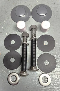 Diving board mounting kit: pewter grey, s/s, 4-1/2" bolts, 1-1/4"OD flat washers - Picture 1 of 3