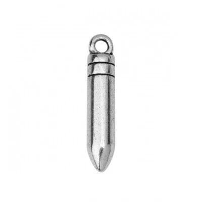 QWYRKY CRAFTS Tibetan Silver Bullet Charms 23mm x 5mm 10pcs C582